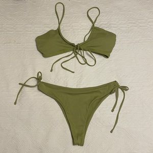 Rib Tie Side Bikini Swimsuit